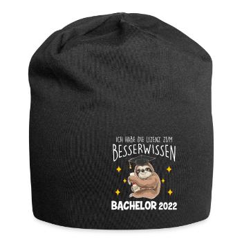 Ich Habe Die Lizenz Zum Besserwissen Faultier Bach - Jersey-Beanie - Schwarz - Vorne