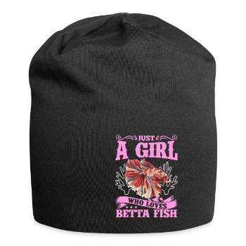 Just A Girl Who Loves Betta Fish Siamesischer Kamp - Jersey-Beanie - Schwarz - Vorne