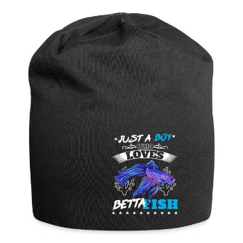 Just A Boy Who Loves Betta Fish Siamesischer Kampf - Jersey-Beanie - Schwarz - Vorne