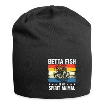 Betta Fish Is My Spirit Animal Siamesischer Kampff - Jersey-Beanie - Schwarz - Vorne
