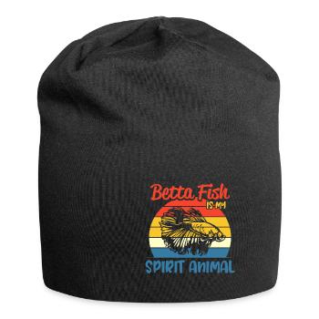 Betta Fish Is My Spirit Animal Siamesischer Kampff - Jersey-Beanie - Schwarz - Vorne