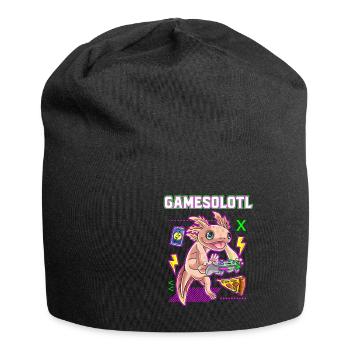 Gamesolotl Axolotl Gamer Molche Gamerin Gaming - Jersey-Beanie - Schwarz - Vorne