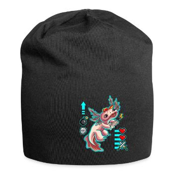 Gamesolotl Axolotl Gamer Molche Gamerin Gaming - Jersey-Beanie - Schwarz - Vorne