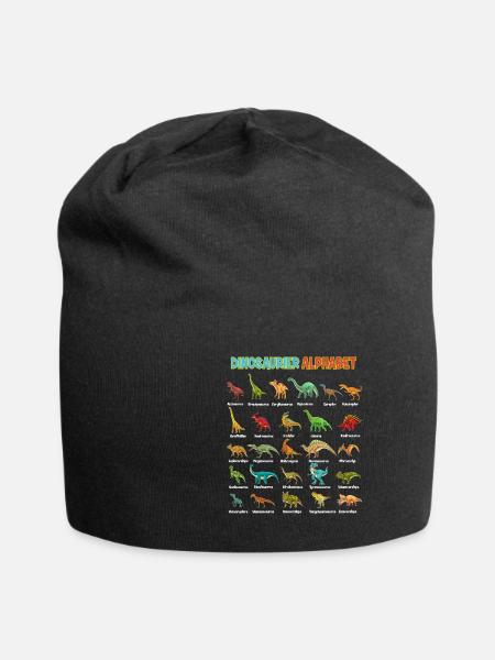 Dinosaurier-Arten Alphabet A-Z Dino ABC T-Rex Dino - Jersey-Beanie - Schwarz