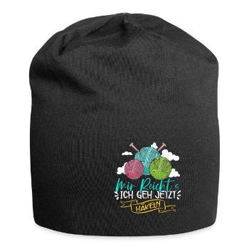 Häkeln - Jersey-Beanie - Schwarz - Vorne