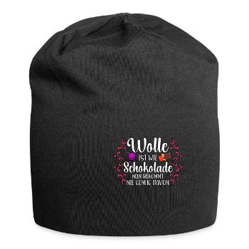 Häkeln - Jersey-Beanie - Schwarz - Vorne