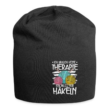 Häkeln - Jersey-Beanie - Schwarz - Vorne