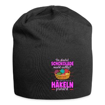 Häkeln - Jersey-Beanie - Schwarz - Vorne