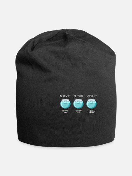 Pessimist Optimist Aquarist Aquarianer - Jersey-Beanie - Schwarz