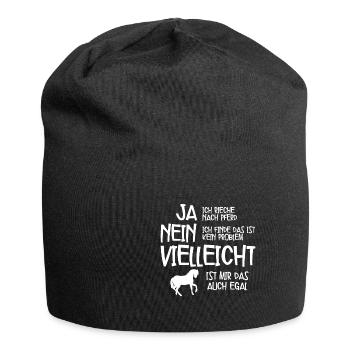 Ja Ich Rieche Nach Pferd Pferde - Jersey-Beanie - Schwarz - Vorne