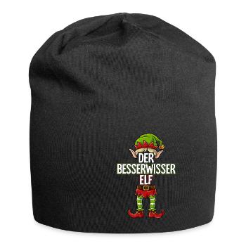 Besserwisser Elf Partnerlook Weihnachten - Jersey-Beanie - Schwarz - Vorne