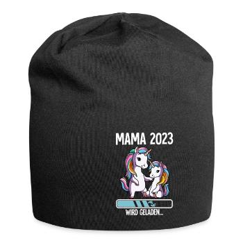 Werdende Mama 2023 - Jersey-Beanie - Schwarz - Vorne