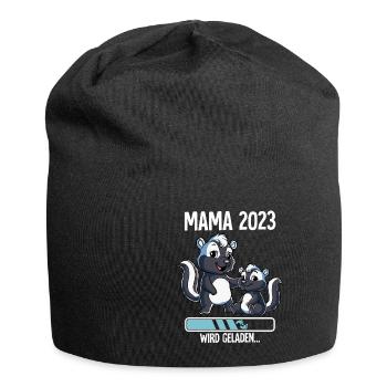 Werdende Mama 2023 - Jersey-Beanie - Schwarz - Vorne