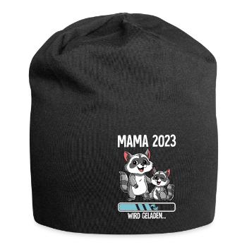 Werdende Mama 2023 - Jersey-Beanie - Schwarz - Vorne