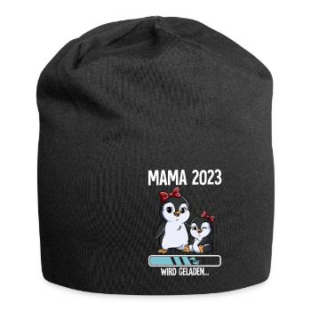 Werdende Mama 2023 - Jersey-Beanie - Schwarz - Vorne