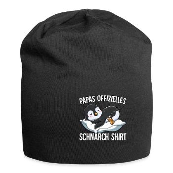 Papas Offizielles Schnarch Shirt Papa Schnarchen - Jersey-Beanie - Schwarz - Vorne