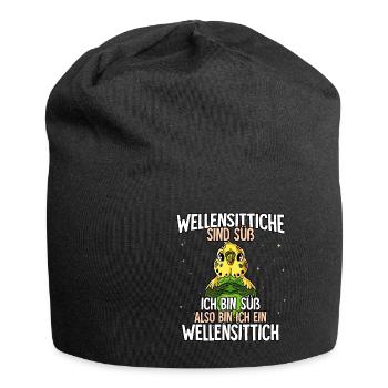 Wellensittiche Sind Süß Wellensittich - Jersey-Beanie - Schwarz - Vorne