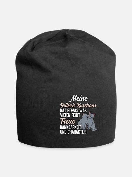 Britisch Kurzhaar Katze - Jersey-Beanie - Schwarz