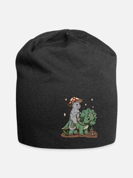Cottagecore Katze - Jersey-Beanie - Schwarz