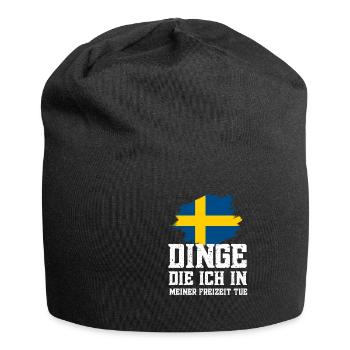 Dinge in Freizeit Schweden Flagge Urlaub Geschenk - Jersey-Beanie - Schwarz - Vorne