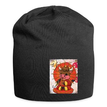 Jahr Des Ochsens Mondneujahrsfest Chinesisches - Jersey-Beanie - Schwarz - Vorne