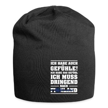 Ich muss dringend nach Finnland Urlaub Geschenk - Jersey-Beanie - Schwarz - Vorne