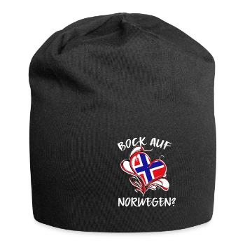 Bock auf Norwegen Flagge Urlaub Geschenk - Jersey-Beanie - Schwarz - Vorne