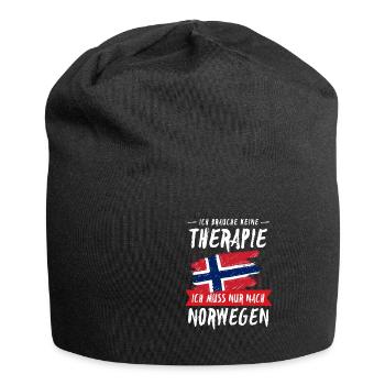 Keine Therapie Nur Norwegen Flagge Urlaub Geschenk - Jersey-Beanie - Schwarz - Vorne