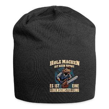 Holz machen Forstwirt Waldarbeit - Jersey-Beanie - Schwarz - Vorne