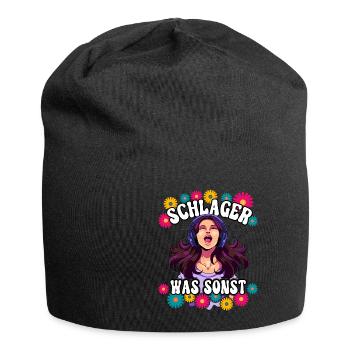 Schlager - Jersey-Beanie - Schwarz - Vorne