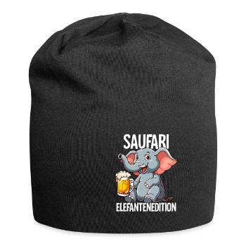 Saufari Elefantenedition Elefant Bier - Jersey-Beanie - Schwarz - Vorne