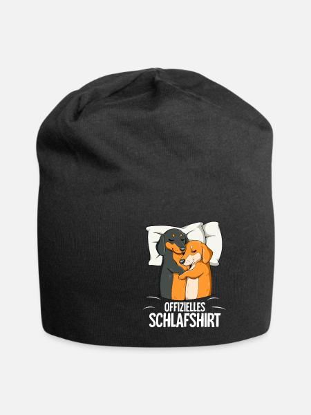 Offizielles Schlafshirt Dackel - Jersey-Beanie - Schwarz