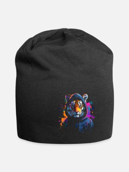 Hip Hop Tiger Vintage Urban Streetwear - Jersey-Beanie - Schwarz