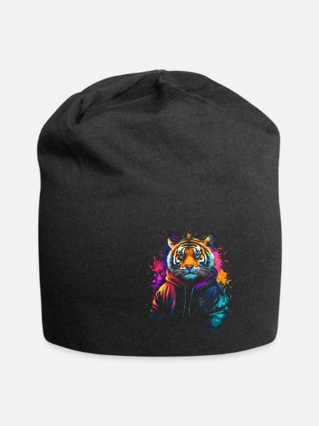 Hip Hop Tiger Vintage Urban Streetwear - Jersey-Beanie - Schwarz