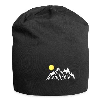 Mountain Mountains Mountains Nature Alps Peaks Alm Swiss - Jersey Beanie - black - Front