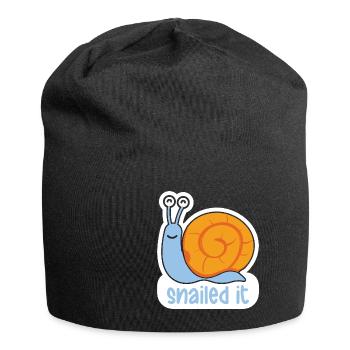 Snailed Snake Funny Animal Puns - Jersey Beanie - black - Front