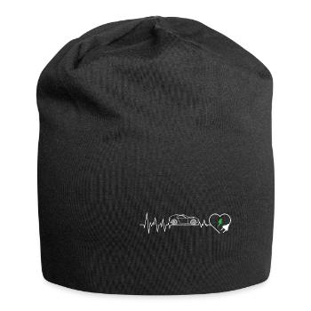 E-car Heartbeat ECG electric Car rEVolution EV pul - Jersey-Beanie - Schwarz - Vorne