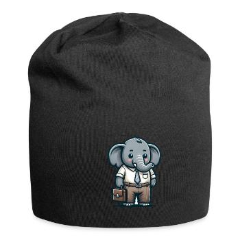Cute Elephant Teacher - Jersey-Beanie - Schwarz - Vorne