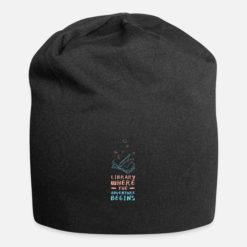 Adventure Begins At Your Library - Jersey Beanie - black