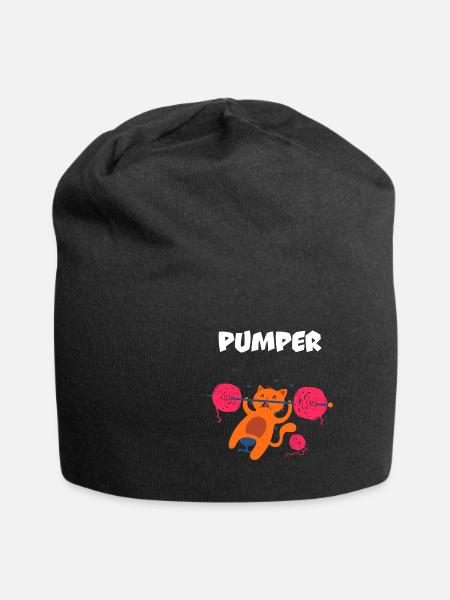 Pumper Katze - Jersey-Beanie - Schwarz