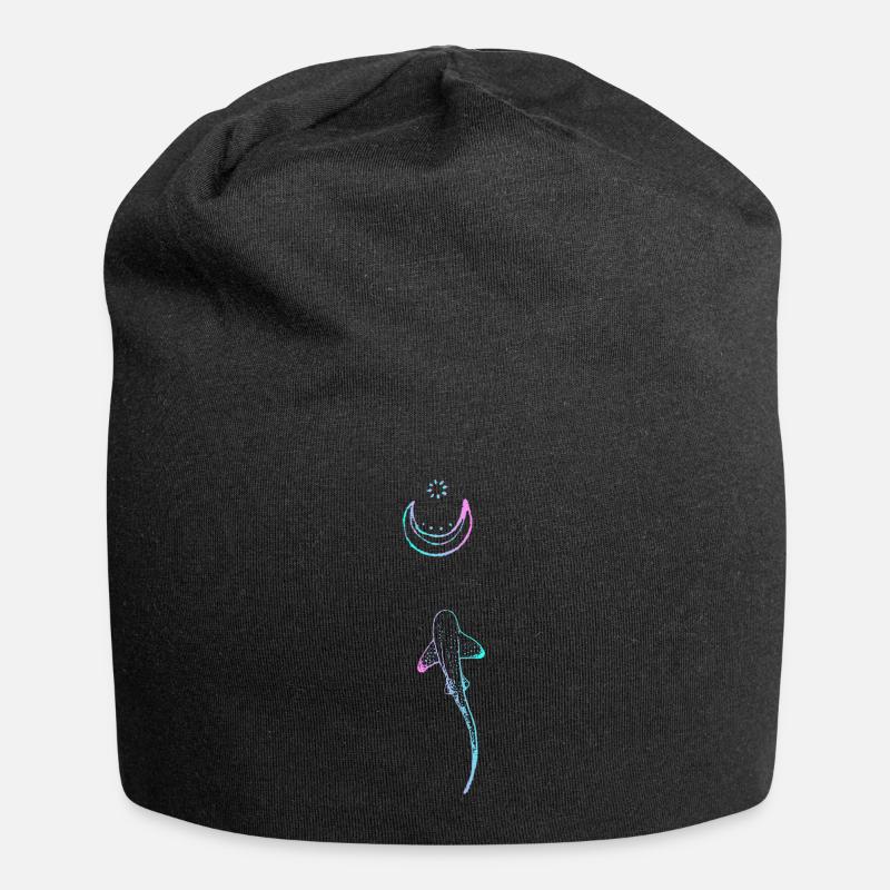 Maori Shark Moon Tattoo - Gift Idea - Jersey-Beanie - Schwarz