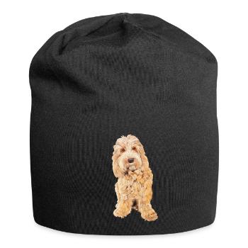 APRICOT BLONDE COCKAPOO - COCKAPOO DOG LOVER - Jersey Beanie - black - Front