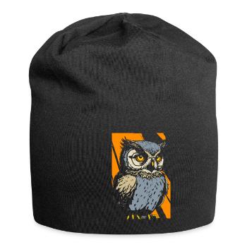 Owls Artsy Animal Wildlife Forest Animal - Jersey Beanie - black - Front