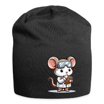 Scientifique de la souris mignonne - Bonnet en jersey - noir - Devant