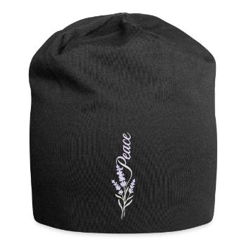 Peace Lavender Flower - Jersey Beanie - black - Front