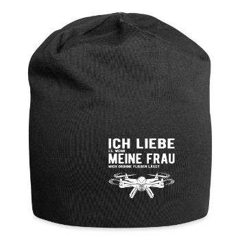 Ich Liebe meine Frau Drohne Fliegen lässt - Jersey-Beanie - Schwarz - Vorne