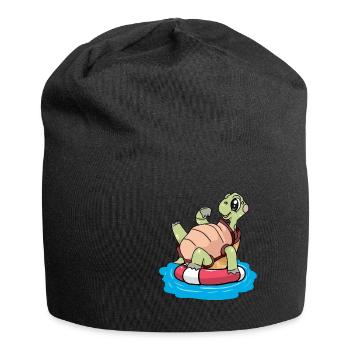 Schildkröte Seenot Schwimmring Ahoi Kind - Jersey-Beanie - Schwarz - Vorne