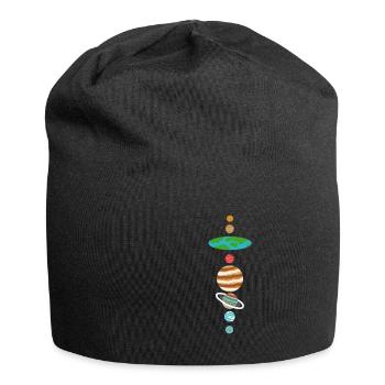 Système solaire terrestre plat - Bonnet en jersey - noir - Devant
