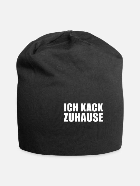 Ich Kack Zuhause - Heimscheißer - Jersey-Beanie - Schwarz