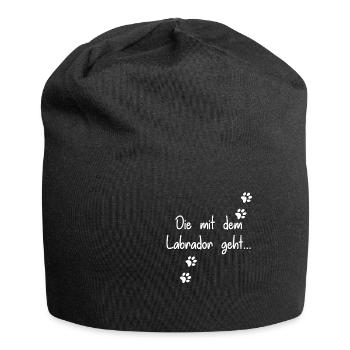Die mit dem Labrador geht - Jersey-Beanie - Schwarz - Vorne